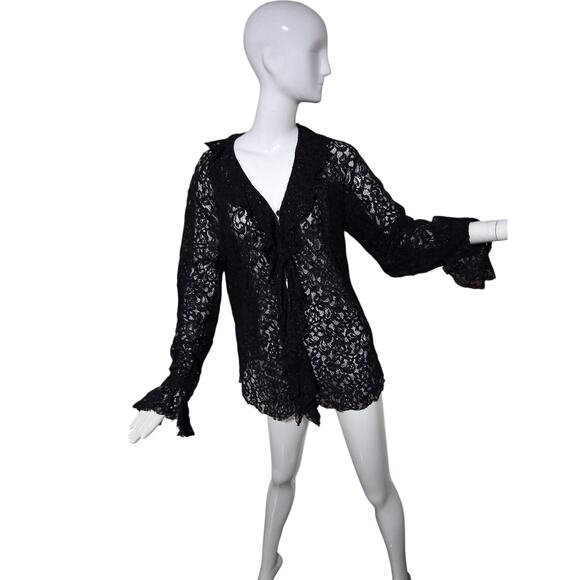 Y2k Vintage Chicos Whimsigoth Witchy Women's size XL Lace Vampire Fairygoth Top - Picture 5 of 10